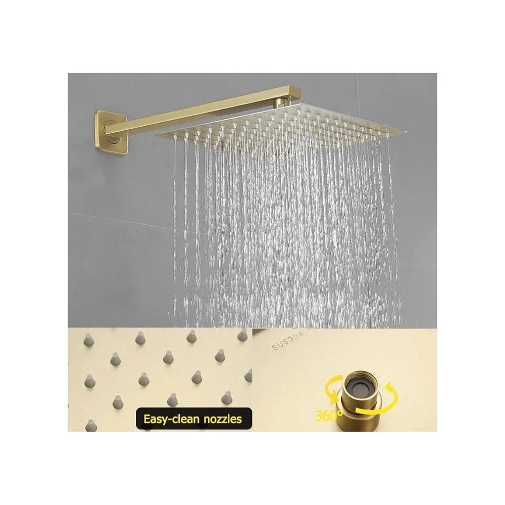 Brushed Gold Shower Faucet Set 10